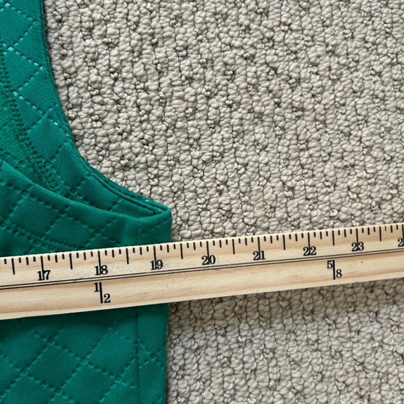 Peter Millar Vest Womens SZL Green Full Zip Diamond Quilted Band Collar - Picture 8 of 10